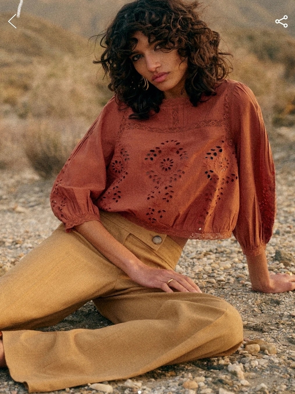 Sezane ENEA blouse TERRACOTTA